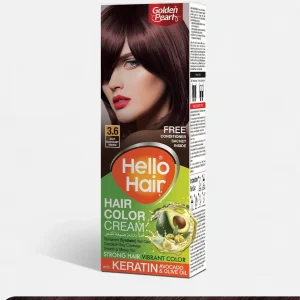 Golden Pearl Hello Hair - Hair Color Deep Mahogany Brown 3.6